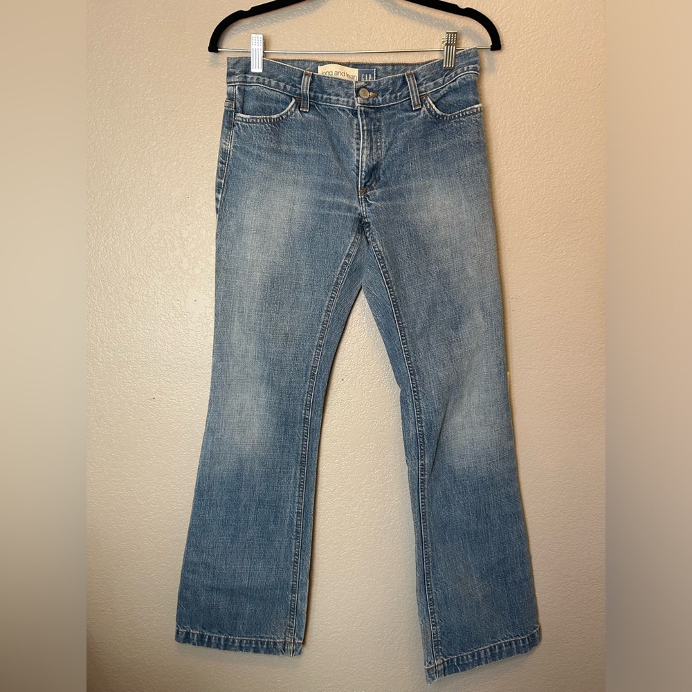 GAP Y2K Long & Lean Jean Mid Rise Flare Denim Sz 4